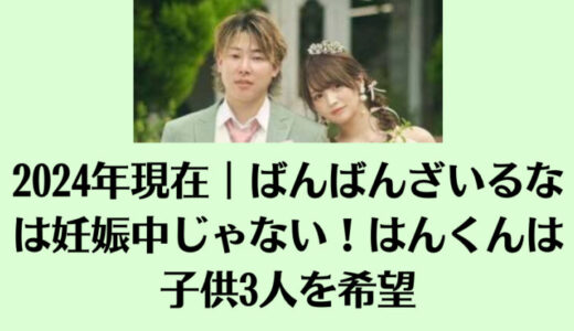 ばんばんざいるなは妊娠中じゃない！2024年現在はんくんは子供3人を希望