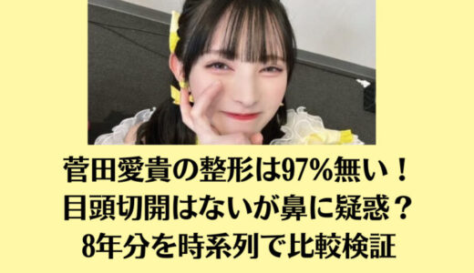 菅田愛貴の整形は97%無い！目頭切開はないが鼻に疑惑？8年分を時系列で比較検証