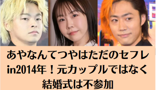 あやなんてつやはただのセフレin2014年！元カップルではなく結婚式は不参加