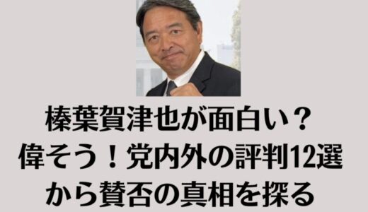 榛葉賀津也が面白い？偉そう！党内外の評判12選から賛否の真相を探る