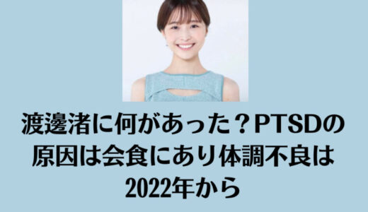 渡邊渚に何があった？PTSDの原因は会食にあり体調不良は2022年から