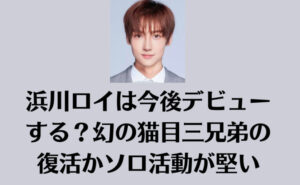 浜川ロイは今後デビューする？幻の猫目三兄弟の復活かソロ活動が堅い