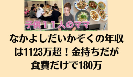 なかよしだいかぞくの年収は1123万超！金持ちだが食費だけで180万