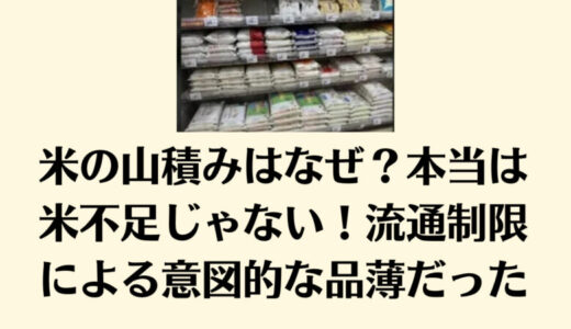 米の山積みはなぜ？本当は米不足じゃない！流通制限による意図的な品薄だった